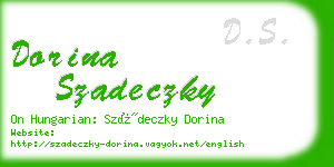 dorina szadeczky business card